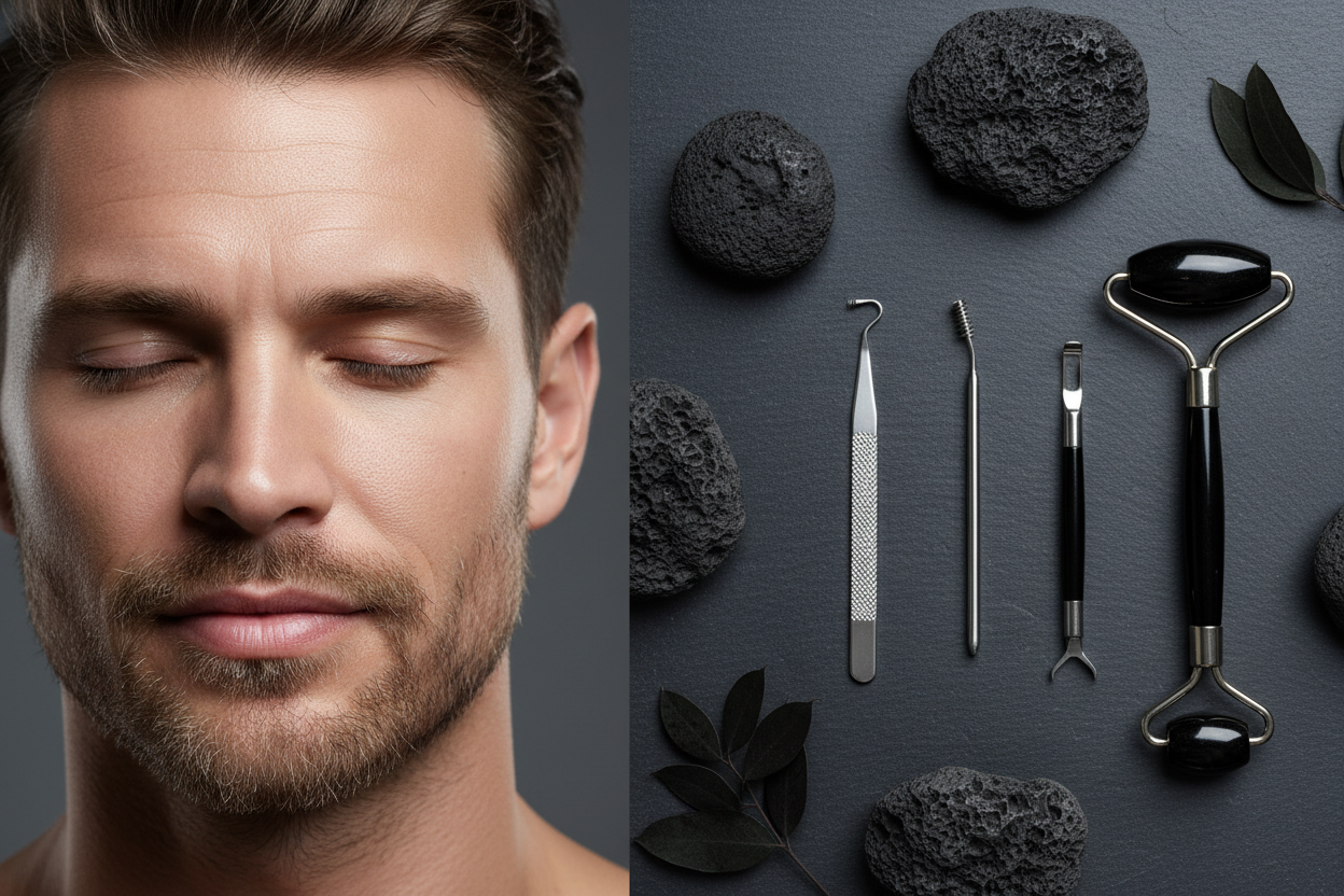 Masculine wellness banner without text